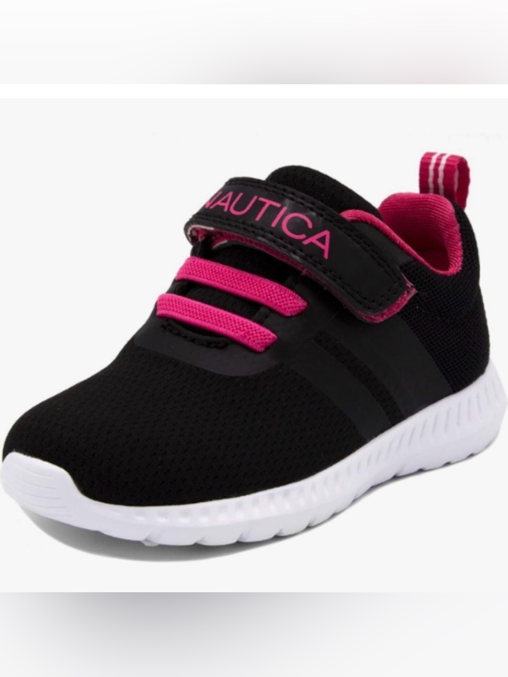 Nautica Kids Black and Hot Pink Hook-and-Loop Sneakers